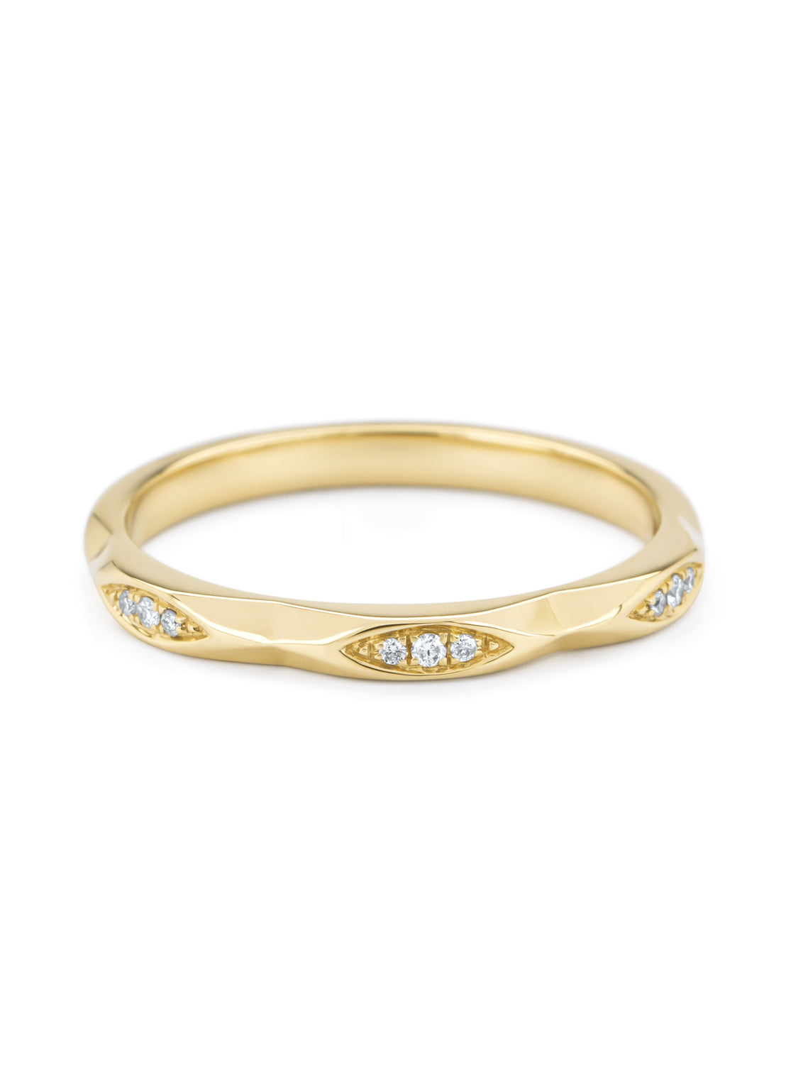 Yellow gold ring, 0.03 ct diamond, ensemble