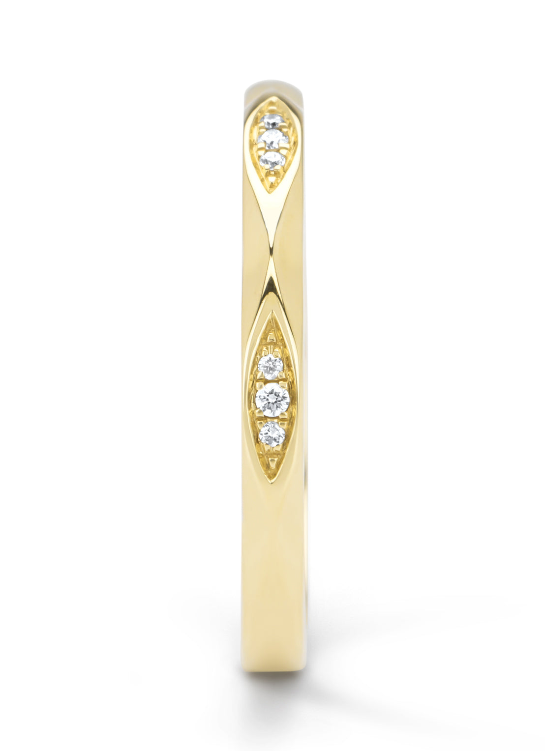 Yellow gold ring, 0.03 ct diamond, Ensemble