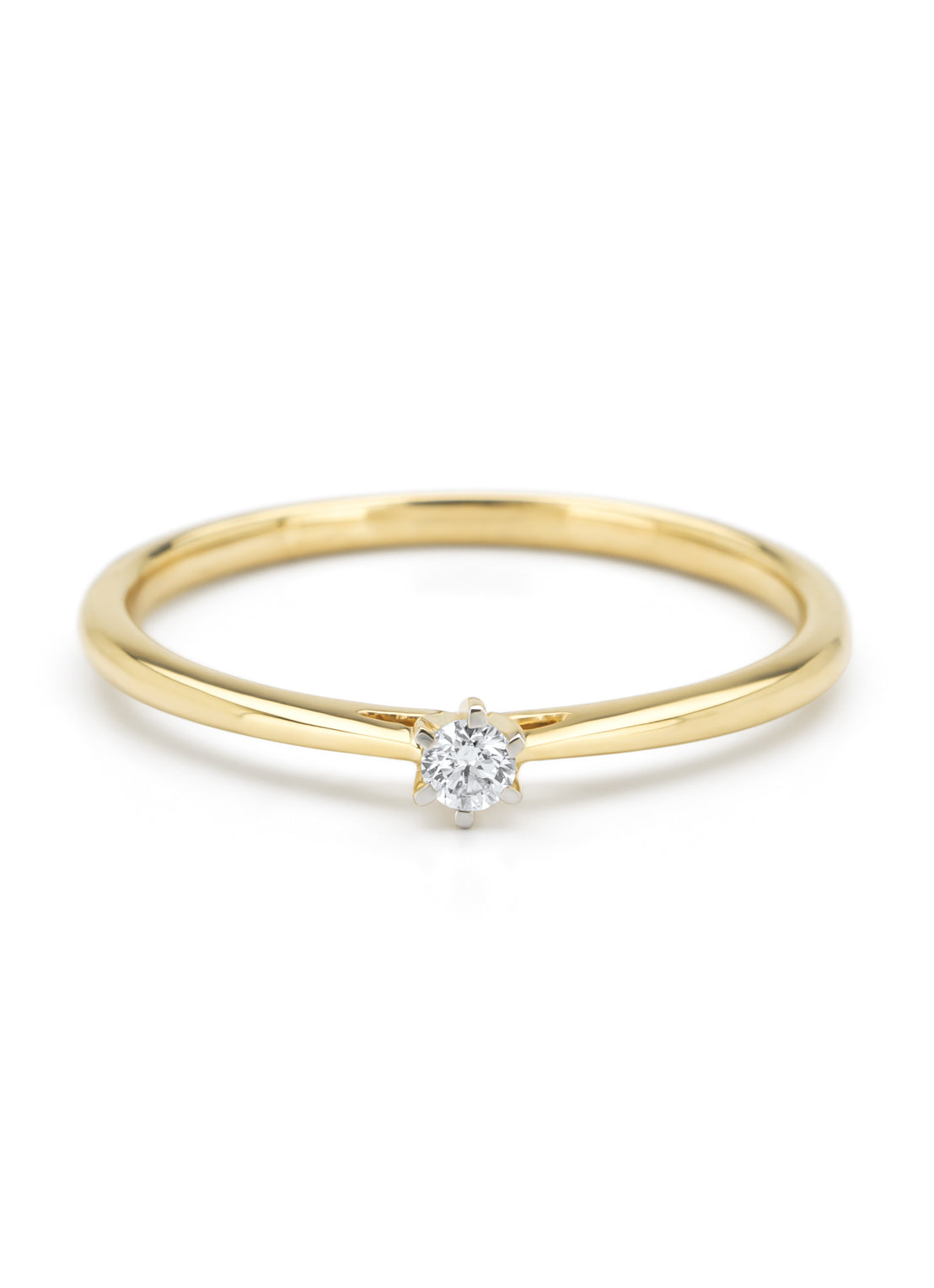 Golden Ring, 0.05 CT Diamant, Starlight