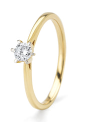 Gouden ring, 0.20 ct diamant, Starlight