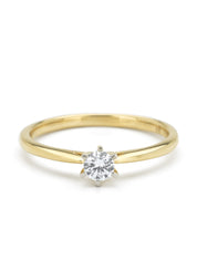 Golden Ring, 0.20 CT Diamant, Starlight