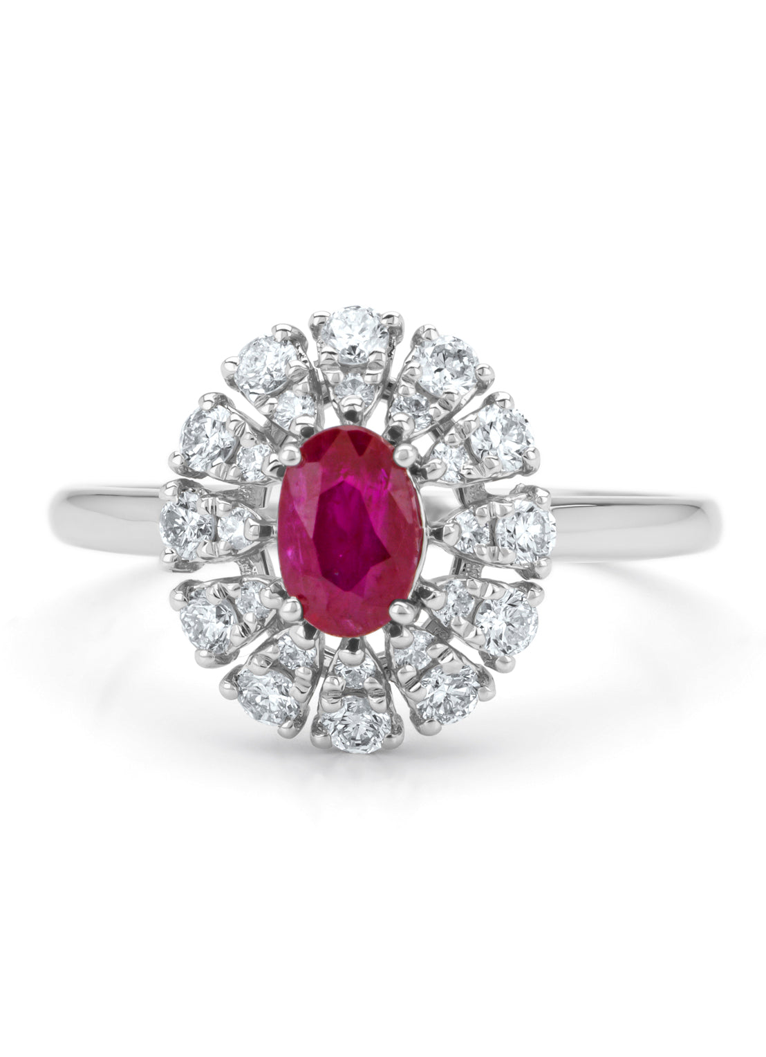 White gold ring, 0.63 ct Robijn, Majestic