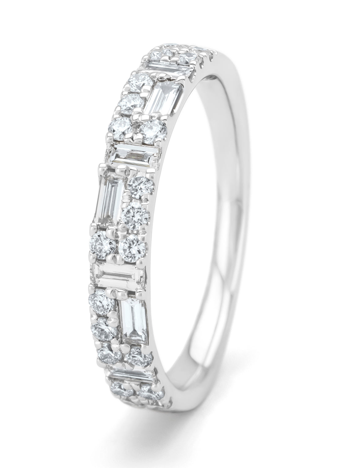 White gold ring, 0.57 ct diamond, gallery