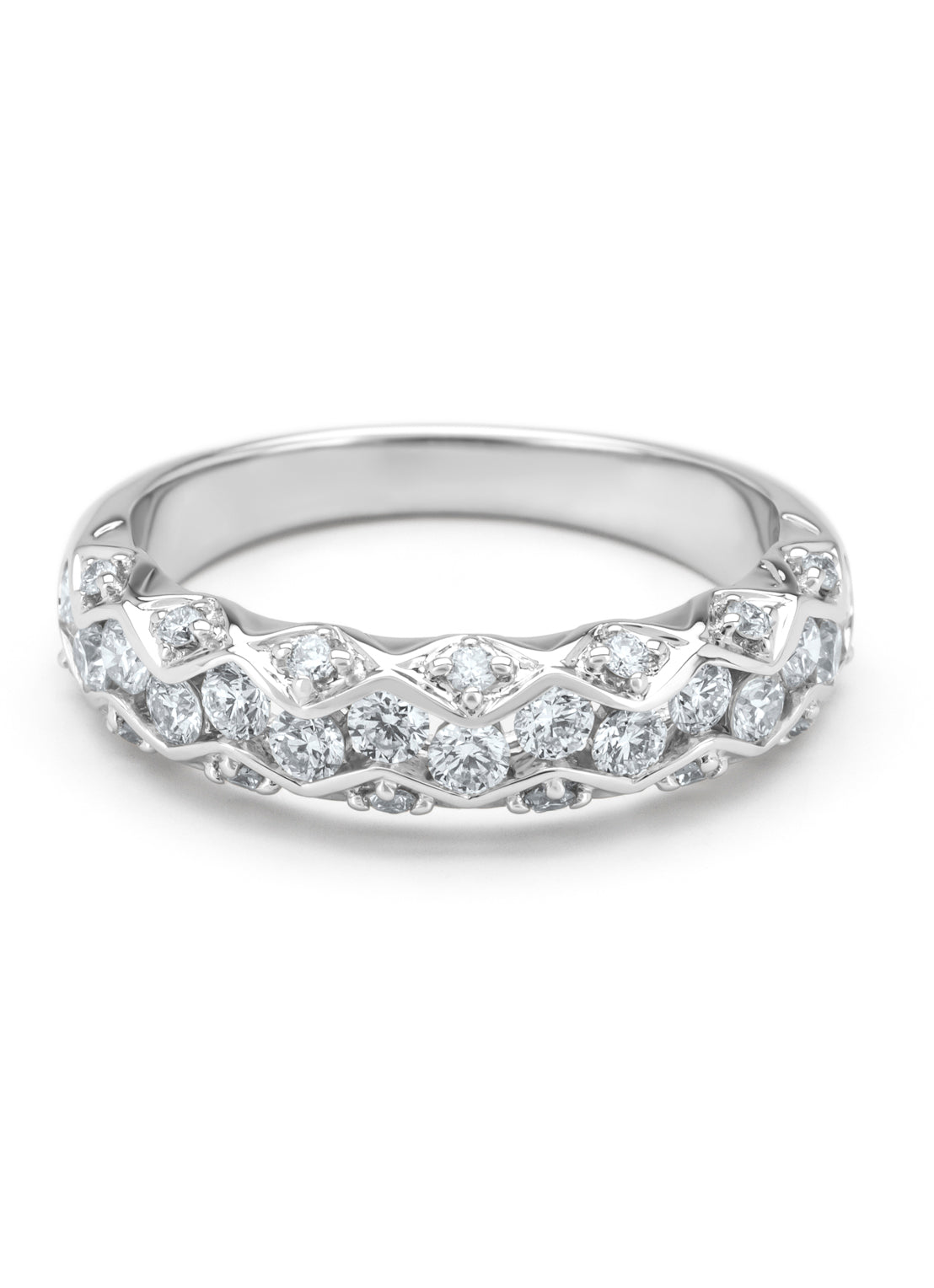Witgouden ring, 0.73 ct diamant, Majestic