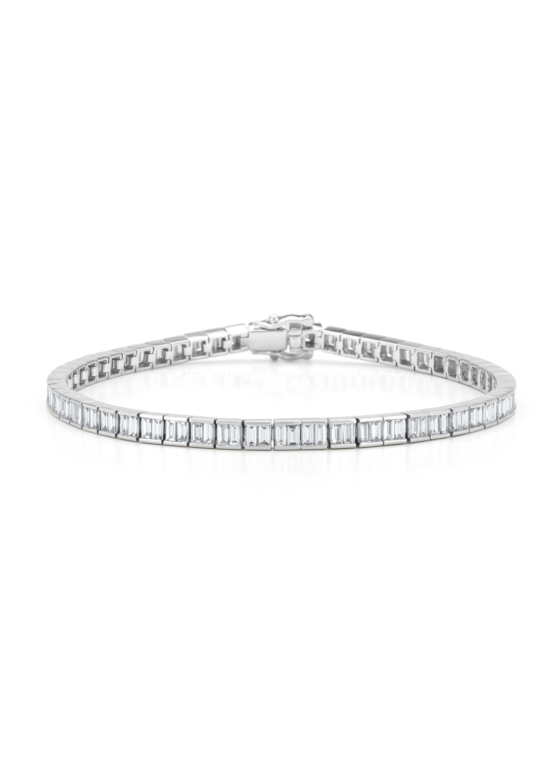 Witgouden armband, 3.31 ct diamant, Tennis bracelet