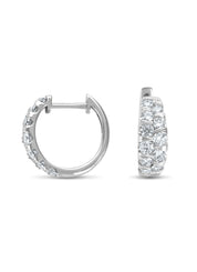 White gold ear jewelry, 0.99 CT Diamond, Caviar