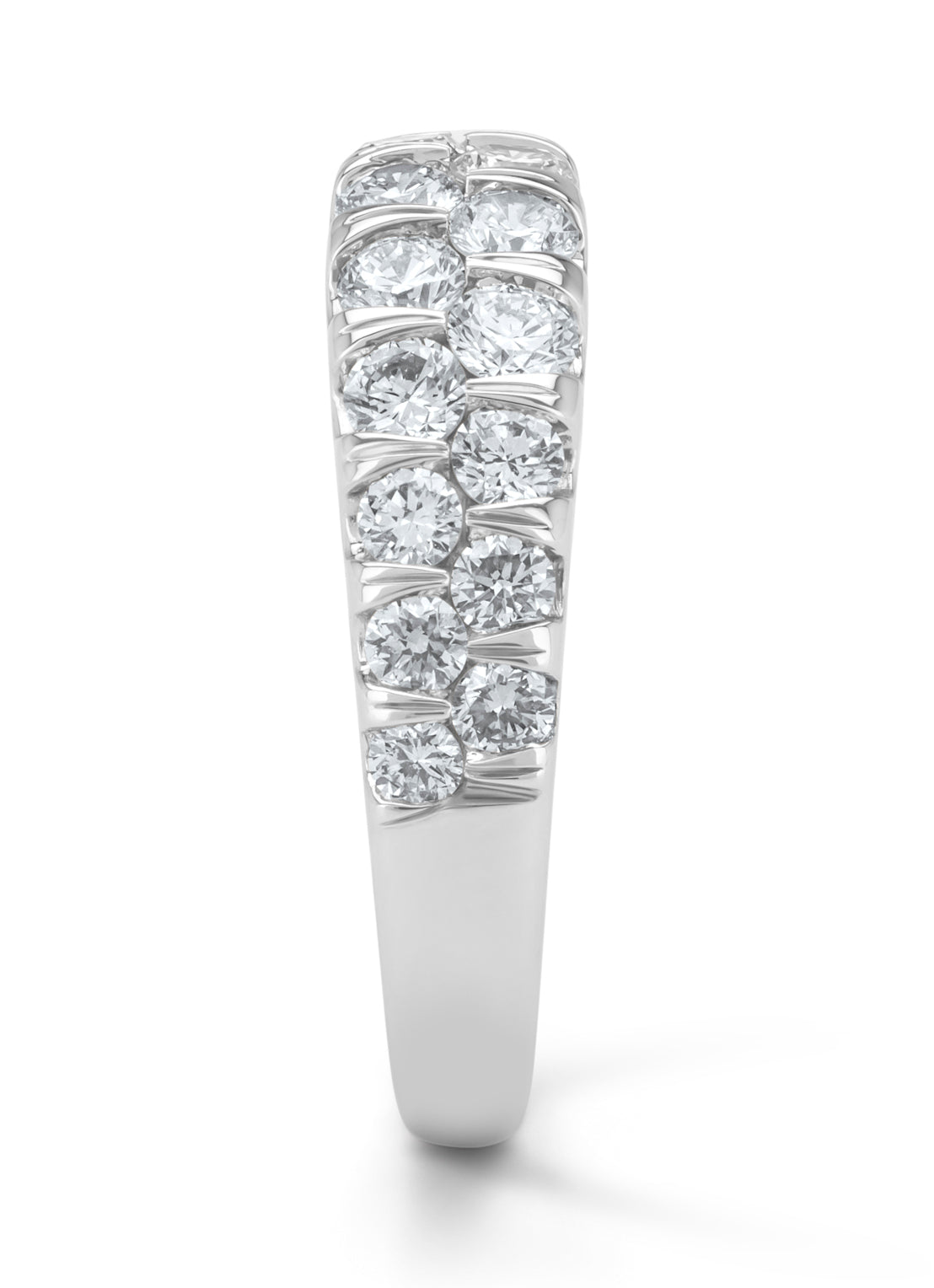 Witgouden ring, 1.05 ct diamant, Caviar