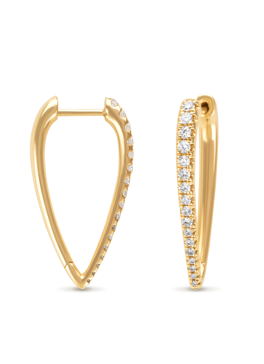 Yellow gold ear jewelry, 0.40 ct diamond, gallery
