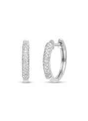 White gold ear jewelry, 0.17 CT Diamond, Caviar