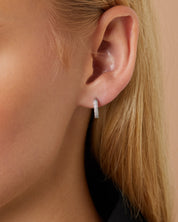 White gold ear jewelry, 0.17 CT Diamond, Caviar