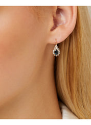 Yellow gold ear jewelry, 1.21 ct blue sapphire, Eden