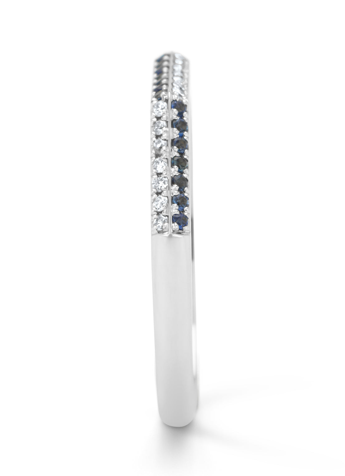 White gold ring, 0.16 ct blue sapphire, Ensemble