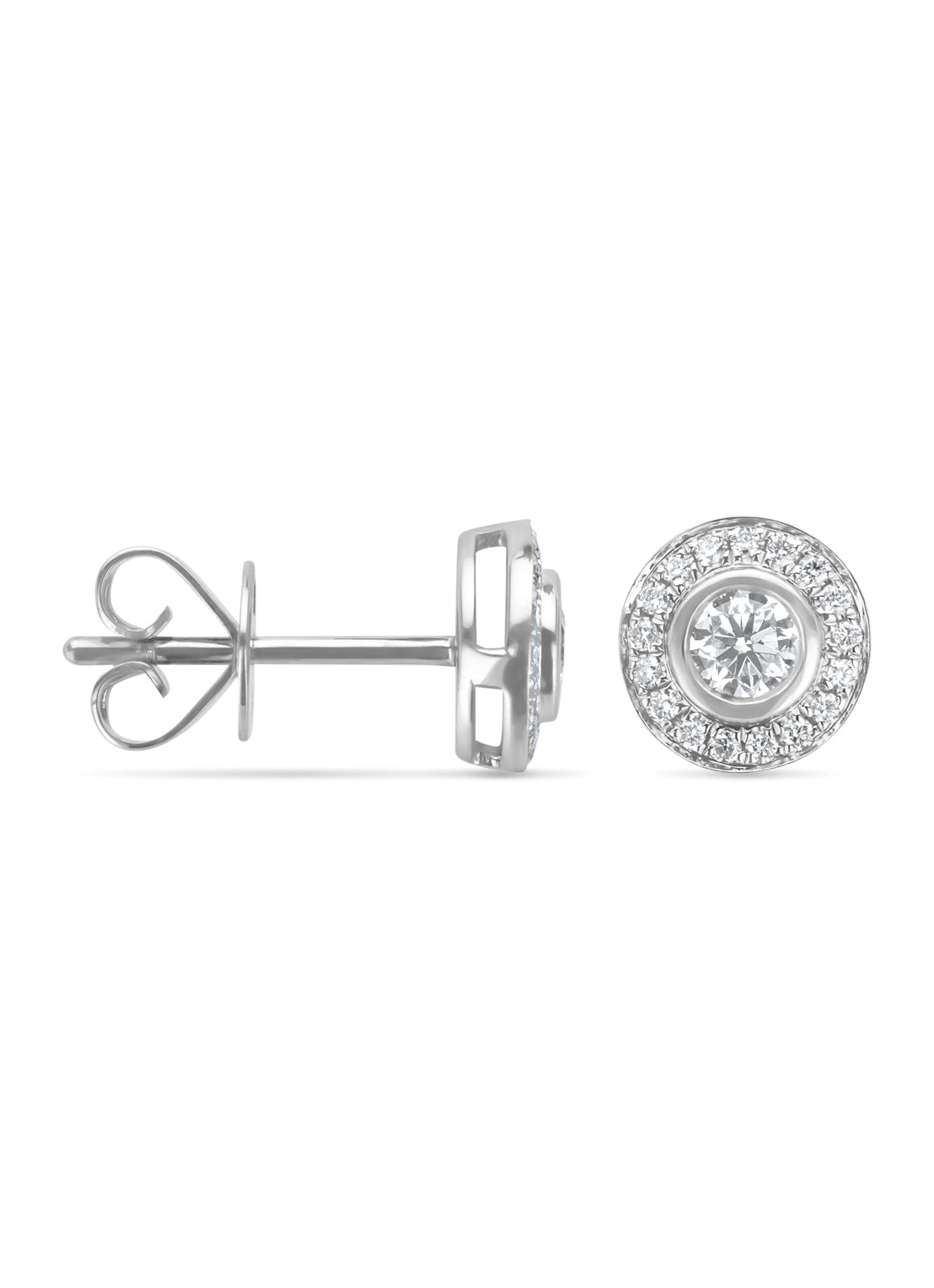 White gold ear jewelry, 0.55 ct diamond, solitary