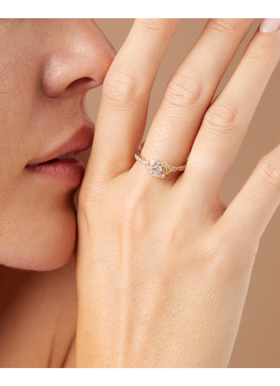 Yellow gold ring, 0.37 ct diamond, Since 1904