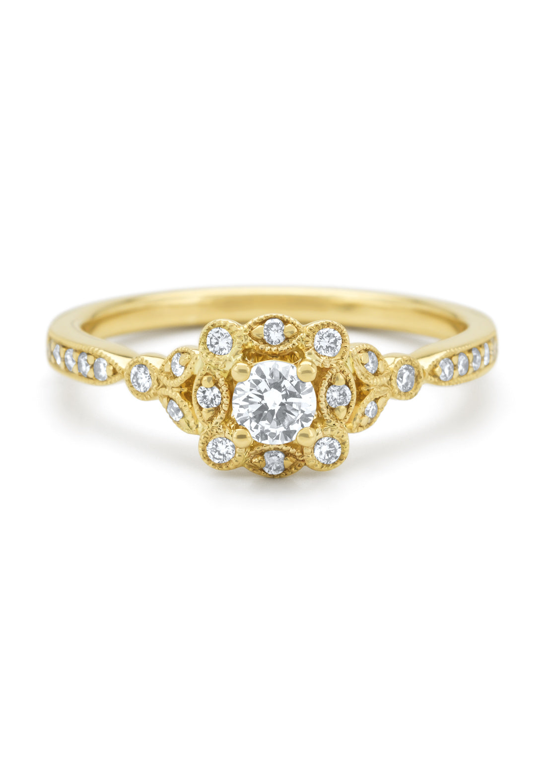 Yellow gold ring, 0.37 ct diamond, Since 1904