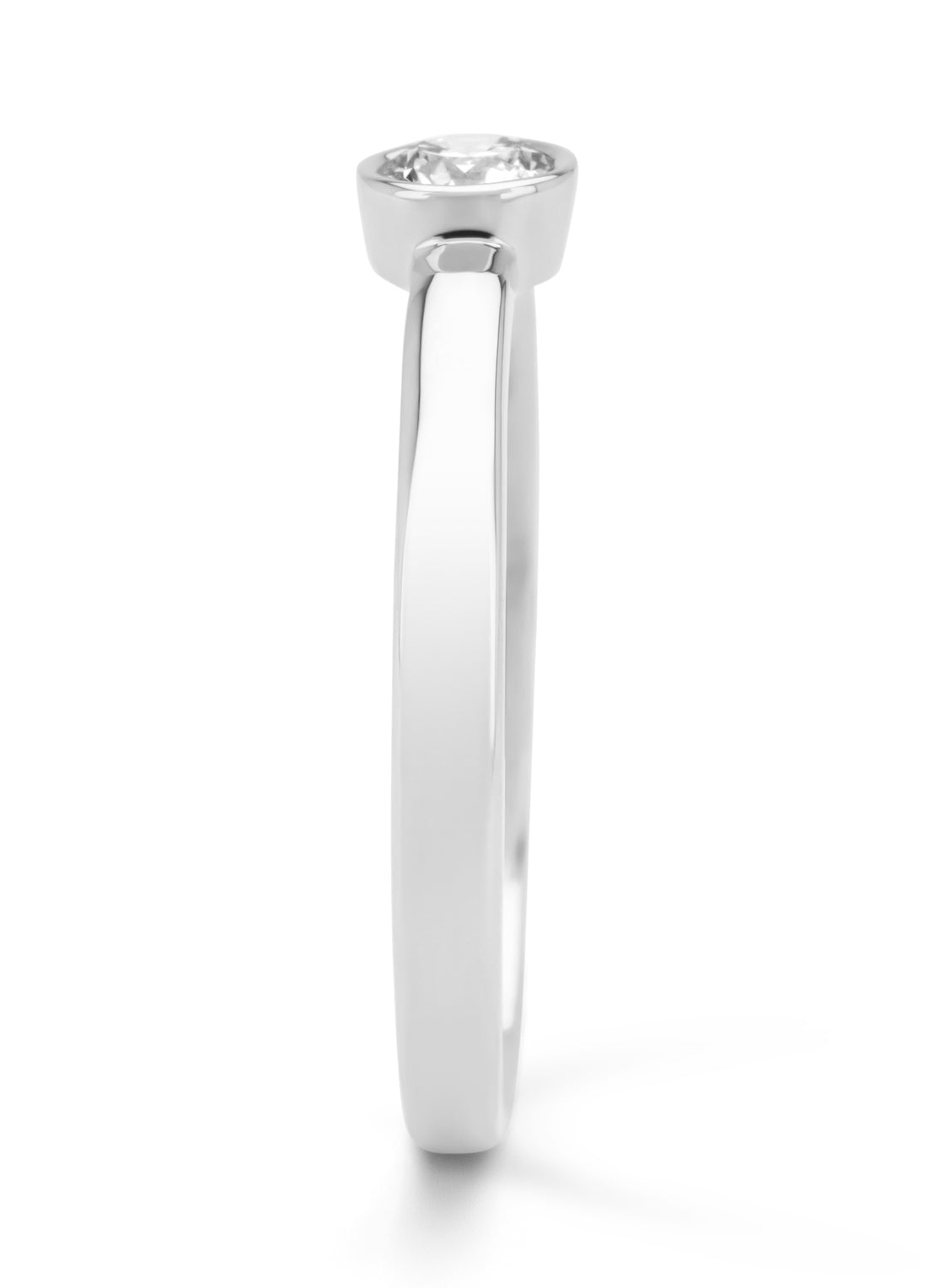 Witgouden ring, 0.20 ct diamant, Hearts & Arrows