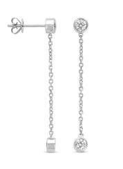 Witgouden oorsieraden, 0.70 ct diamant, Hearts & Arrows