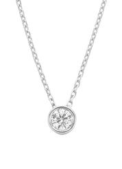 Witgouden Collier, 0.20 CT Diamant, Hearts & Arrows