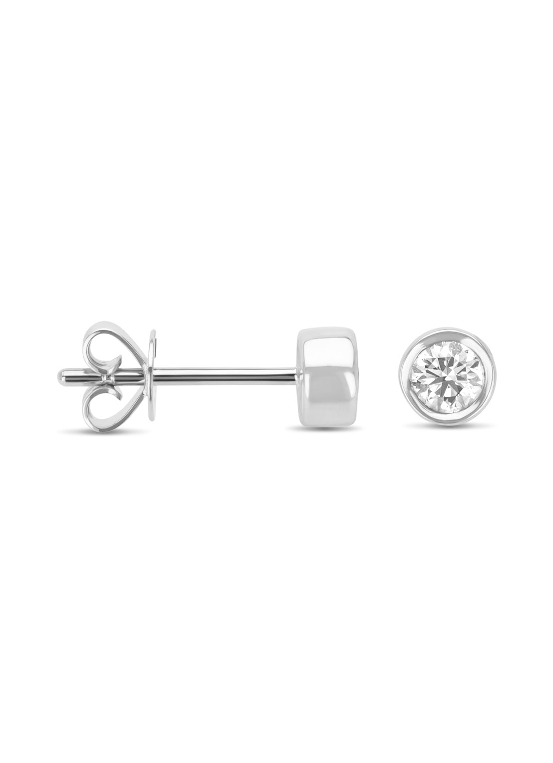 Witgouden oorsieraden, 0.40 ct diamant, Hearts & Arrows