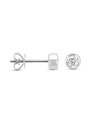 Witgouden oorsieraden, 0.40 ct diamant, Hearts & Arrows