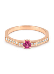 Roségouden ring, 0.20 ct robijn, Majestic