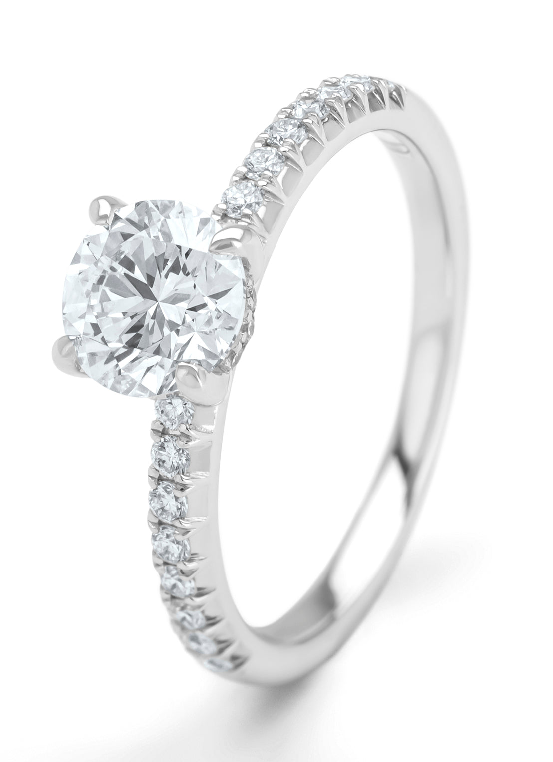 White gold ring, 1.25 ct diamond, solitary