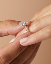 Witgouden ring, 1.25 ct diamant, Solitair