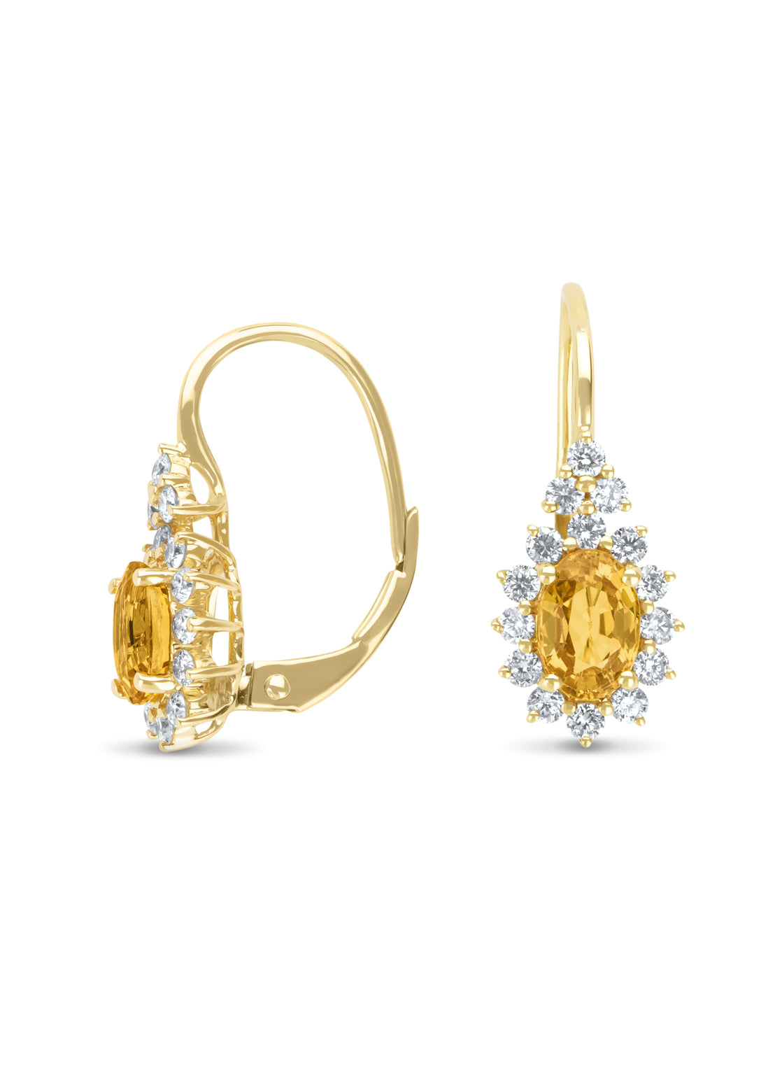 Yellow gold ear jewelry, 1.21 ct yellow sapphire, Eden