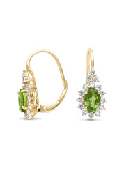Yellow gold ear jewelry, 1.21 ct green sapphire, Eden