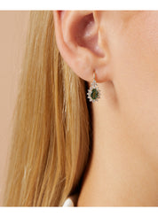 Yellow gold ear jewelry, 1.21 ct green sapphire, Eden
