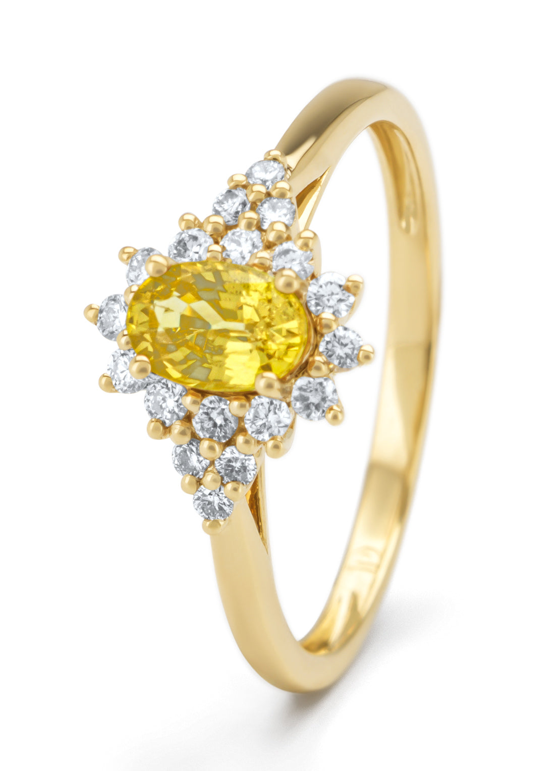 Geelgouden ring, 0.60 ct gele saffier, Eden