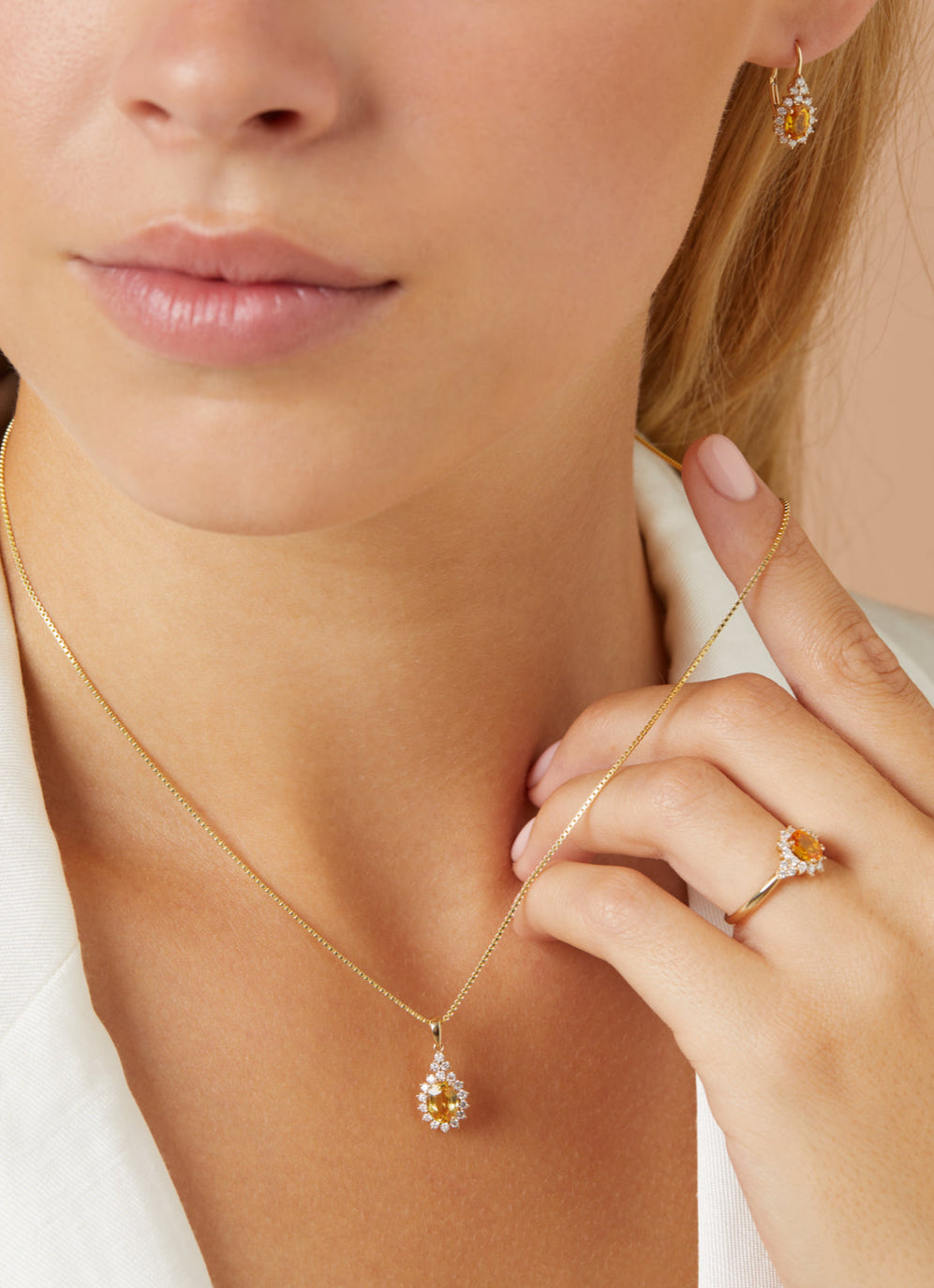 Geelgouden ring, 0.60 ct gele saffier, Eden