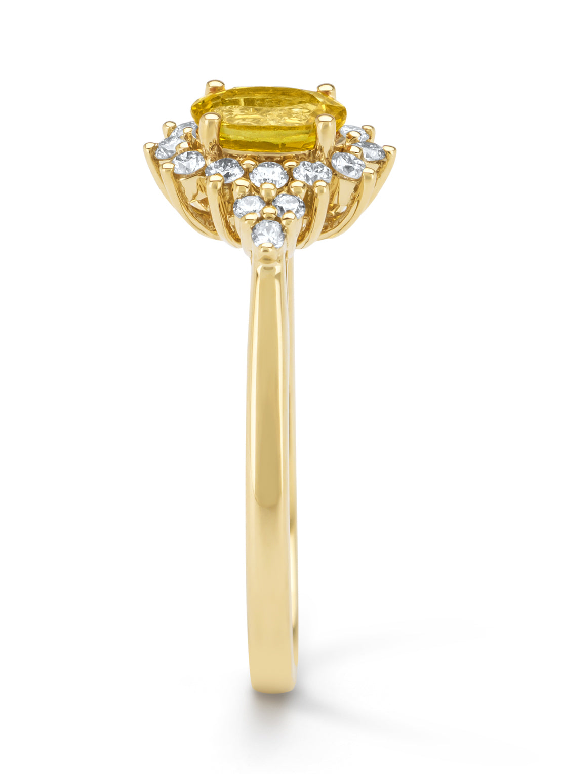Geelgouden ring, 0.60 ct gele saffier, Eden