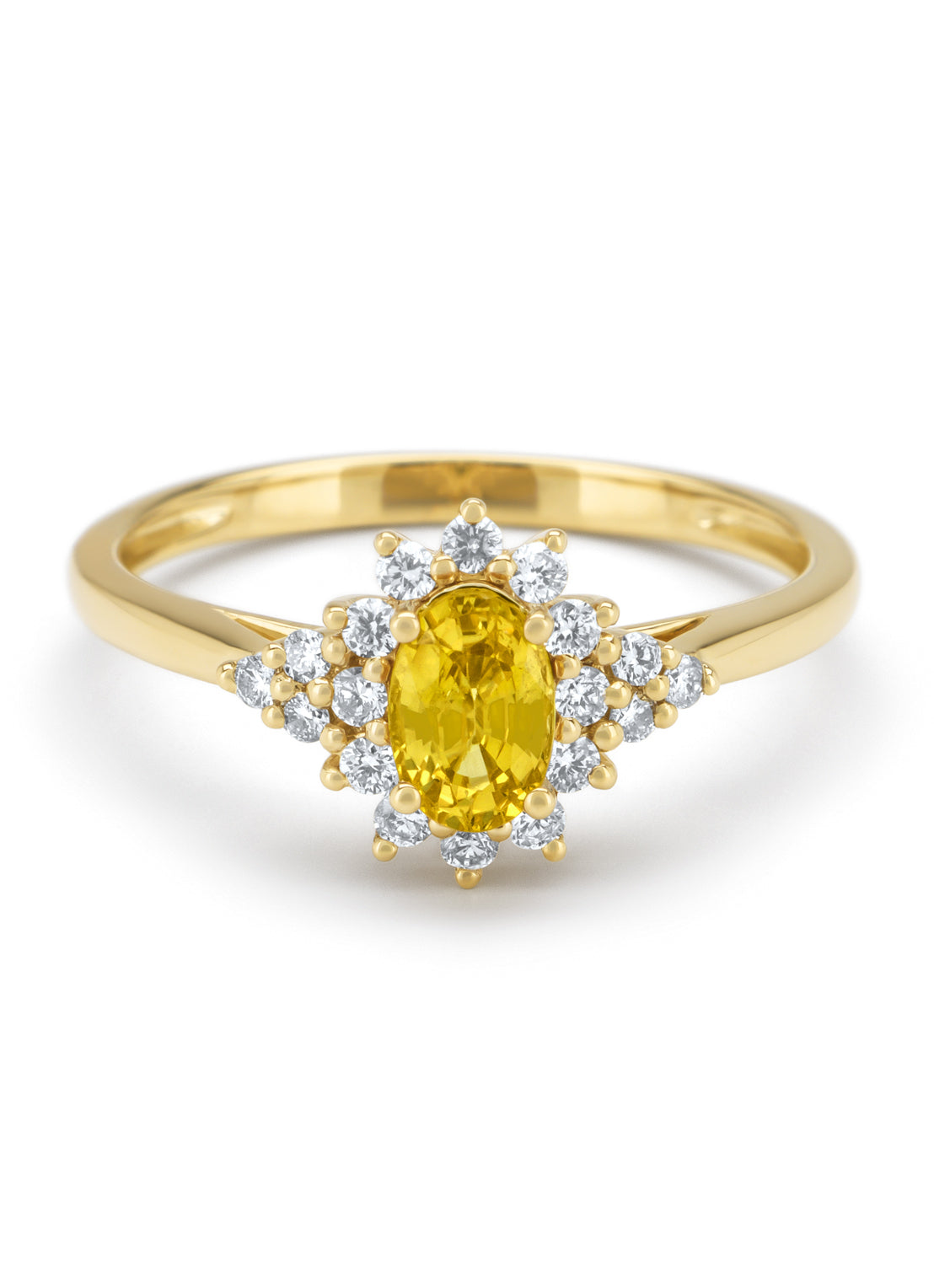 Geelgouden ring, 0.60 ct gele saffier, Eden