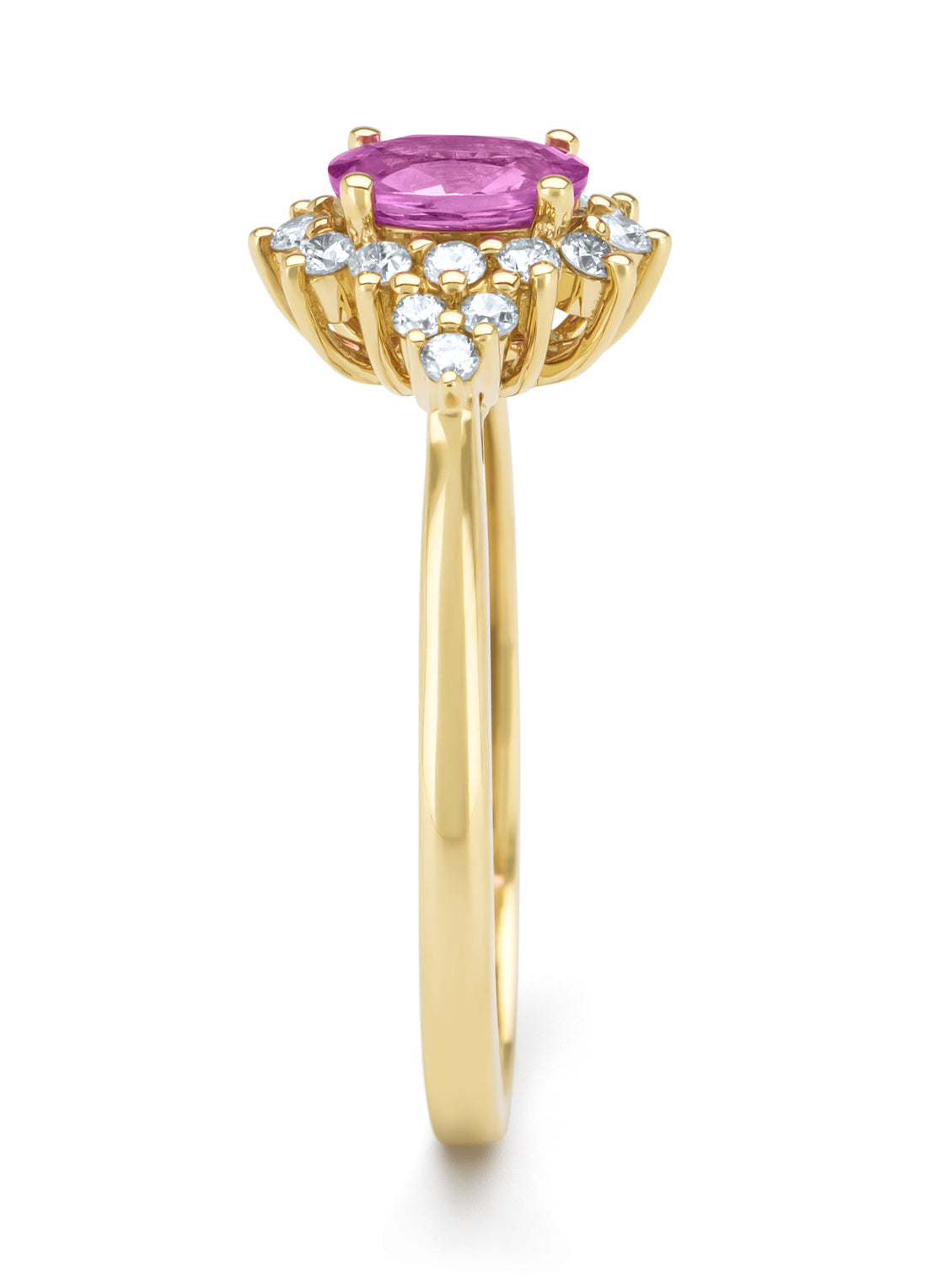 Yellow gold ring, 0.60 ct pink sapphire, Eden