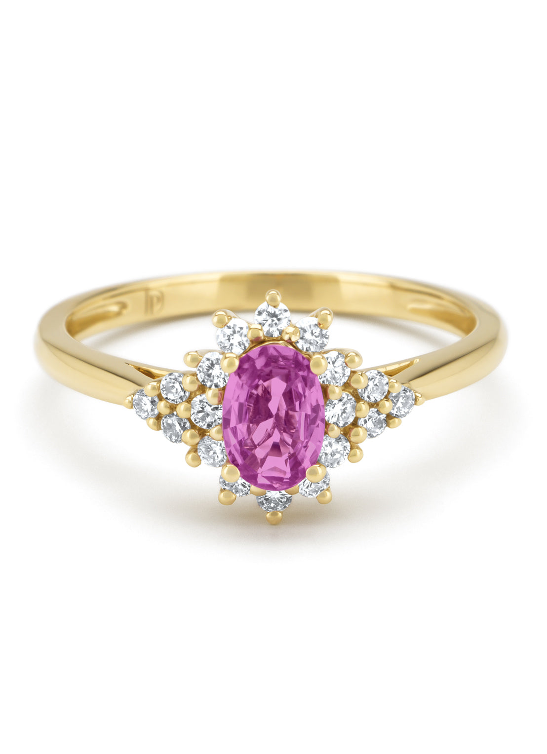 Yellow gold ring, 0.60 ct pink sapphire, Eden