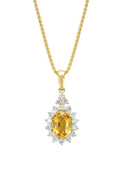 Yellow gold pendant, 1.00 ct yellow sapphire, Eden