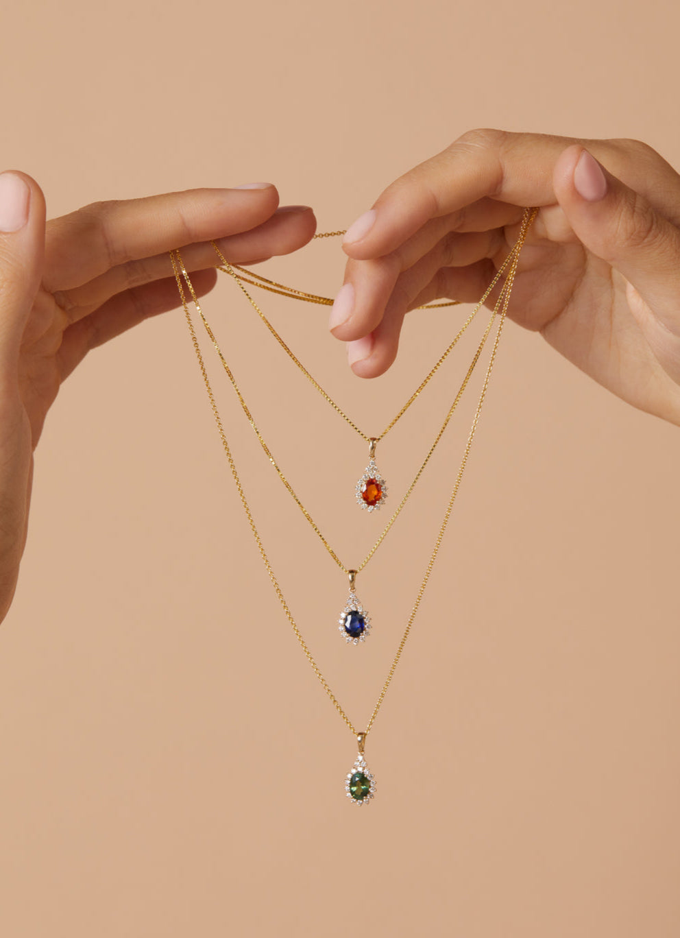 Geelgouden hanger, 1.00 ct groene saffier, Eden