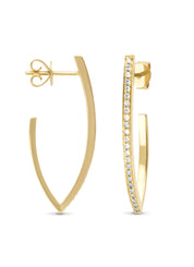 Yellow gold earrings, 0.33 ct diamond, Ensemble