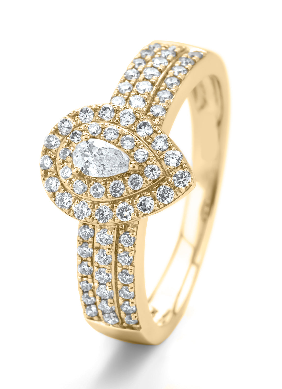 Geelgouden ring, 0.50 ct diamant, Petite Romance