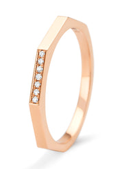 Roségouden ring, 0.03 ct diamant, Ensemble