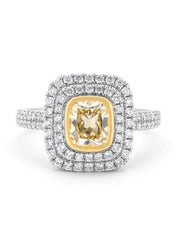 Gouden ring, 1.03 ct fancy yellow diamant