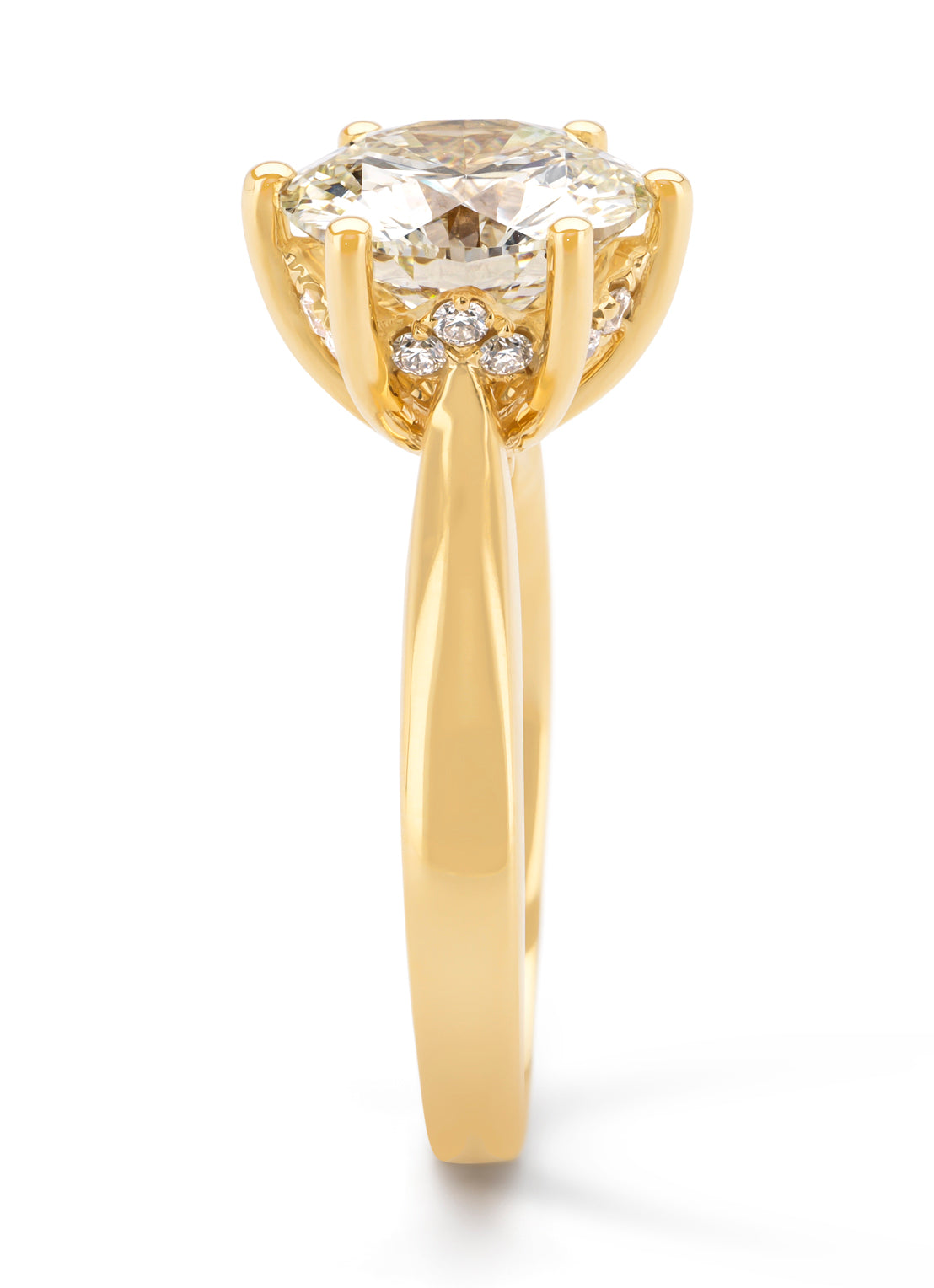 Geelgouden ring, 3.28 ct diamant, Solitair