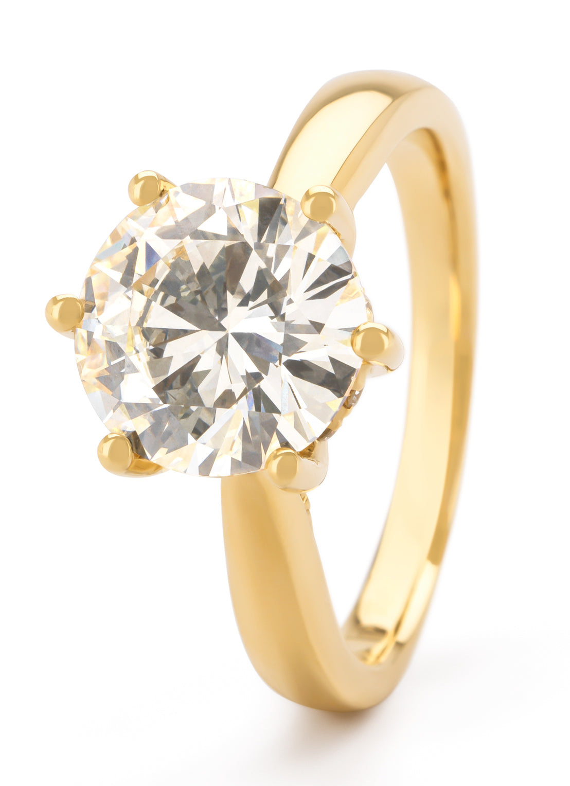 Geelgouden ring, 3.28 ct diamant, Solitair