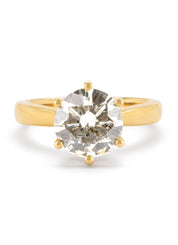 Yellow gold ring, 3.28 ct diamond, Solitair