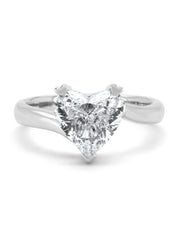 Witgouden ring, 2.15 ct diamant, Solitair