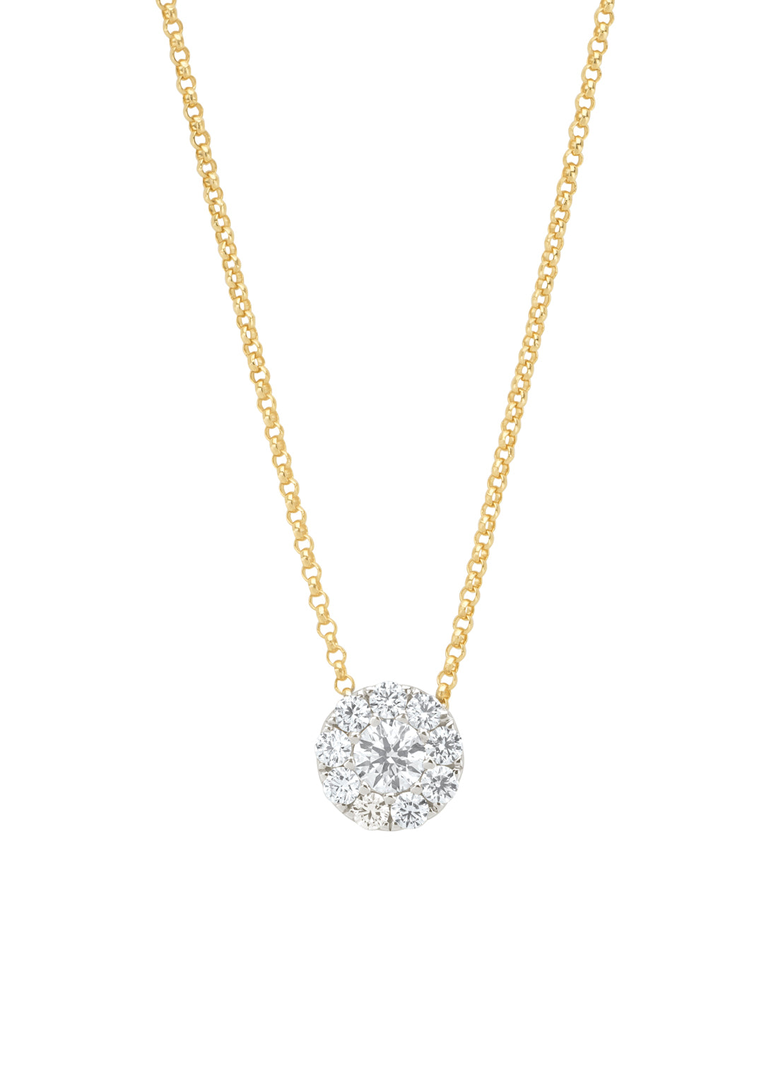 Golden Pendant, 0.43 CT Diamant, Hearts & Arrows