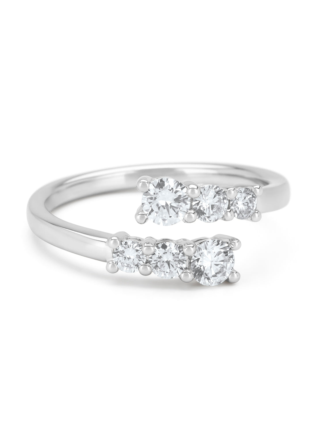 Witgouden ring, 0.63 ct diamant, Wedding