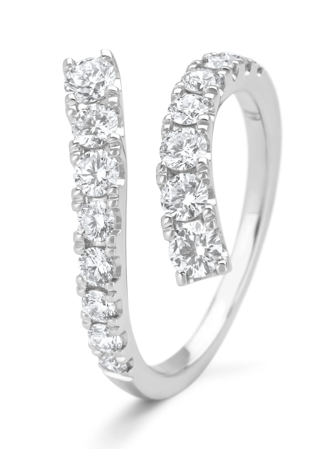 Witgouden ring, 0.97 ct diamant, Wedding