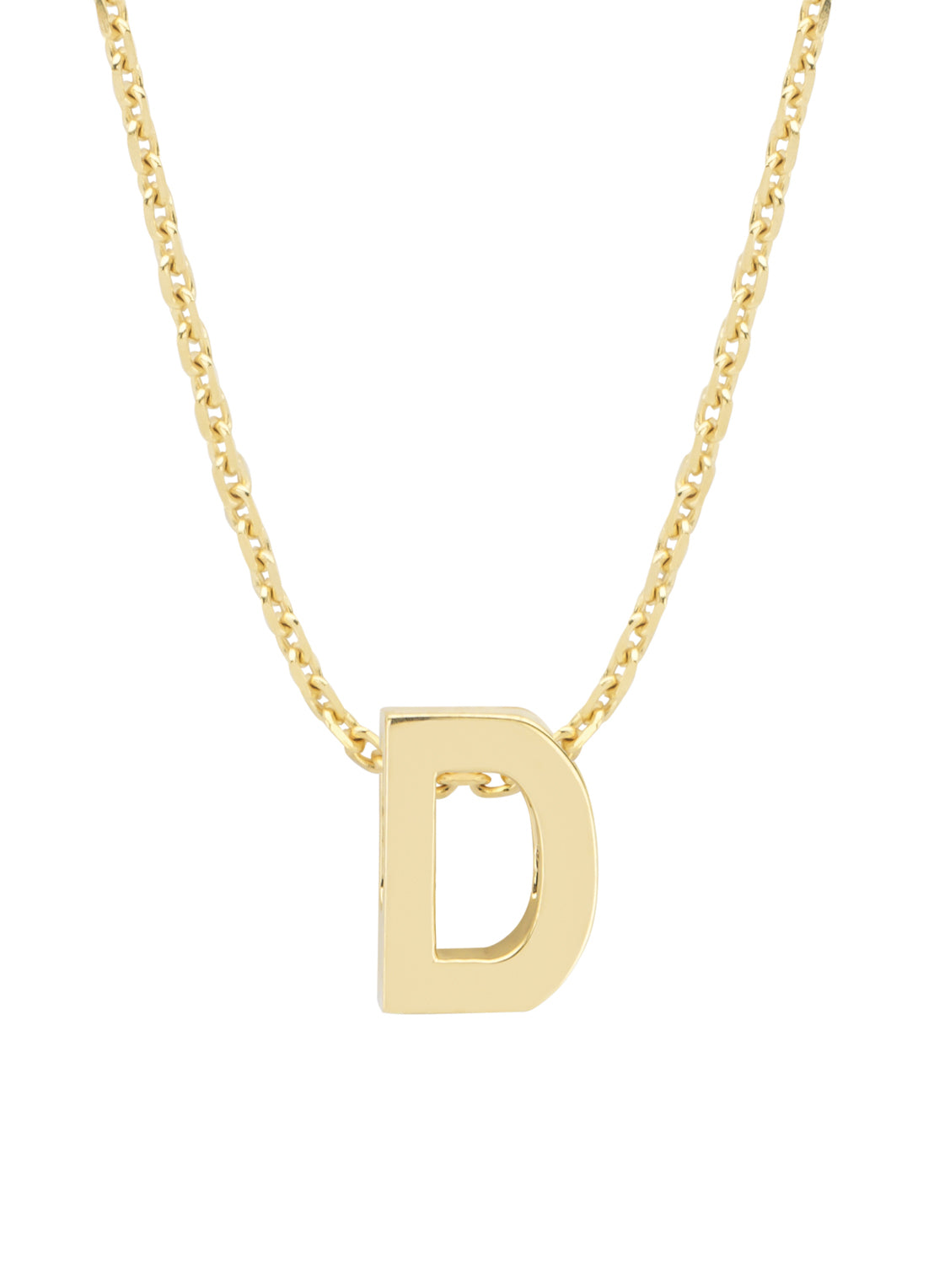 Yellow gold pendant D, Alphabet